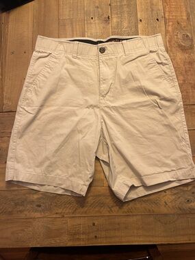 Architect Beige Flat-Front Men's Shorts